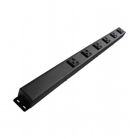 E-DUSTRY INC e-dustry EPS-HT206NV1 6 20A Outlet Hardwired Power Strip; Black - 24 in. EPS-HT206NV1